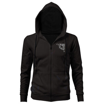 Navidad Sudadera Estampada de Guirnalda y Campana Sudadera con Cremallera para Adultos Unisex